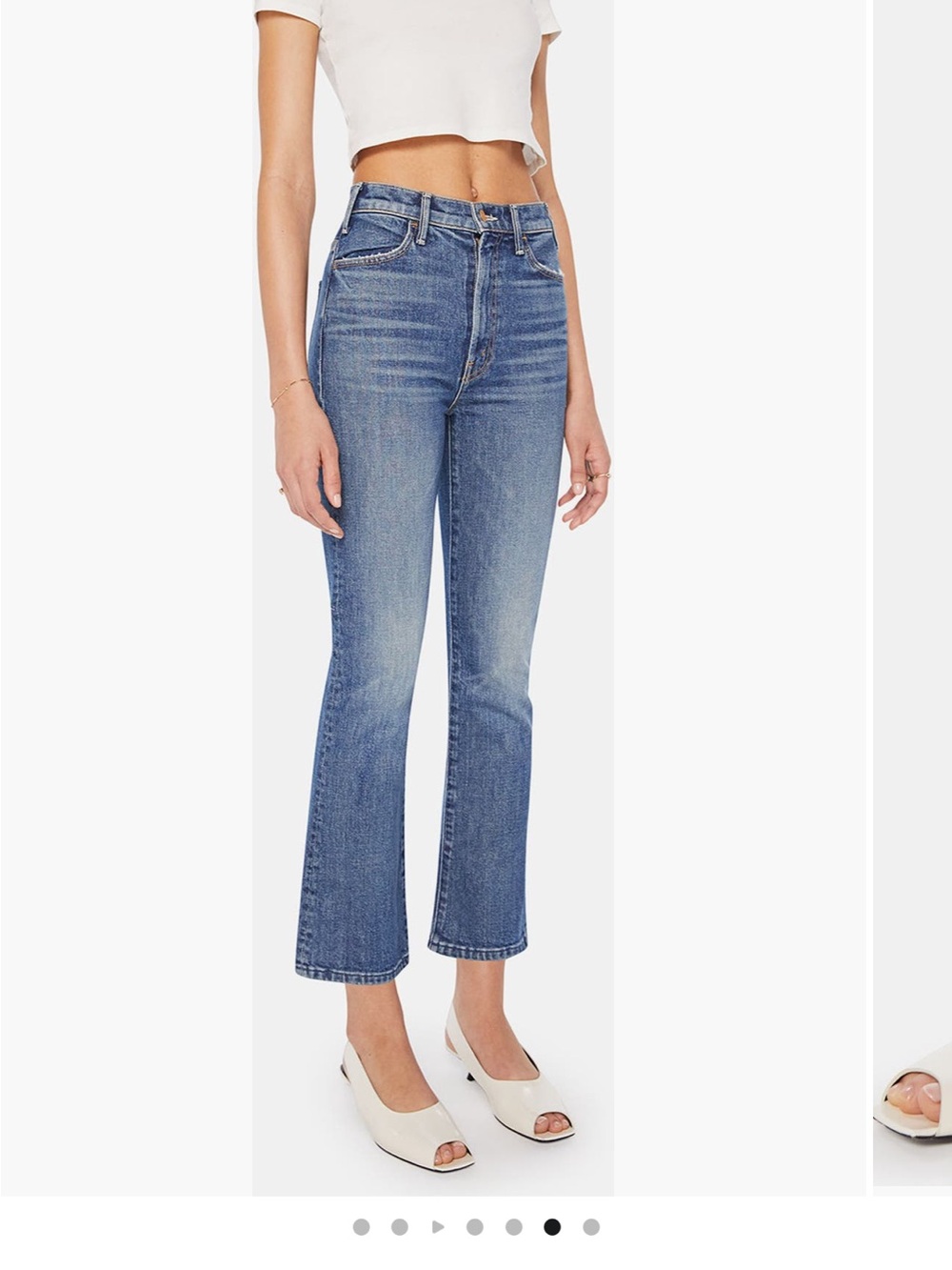 MOTHER High-Rise Straight Jeans in Blue Wash